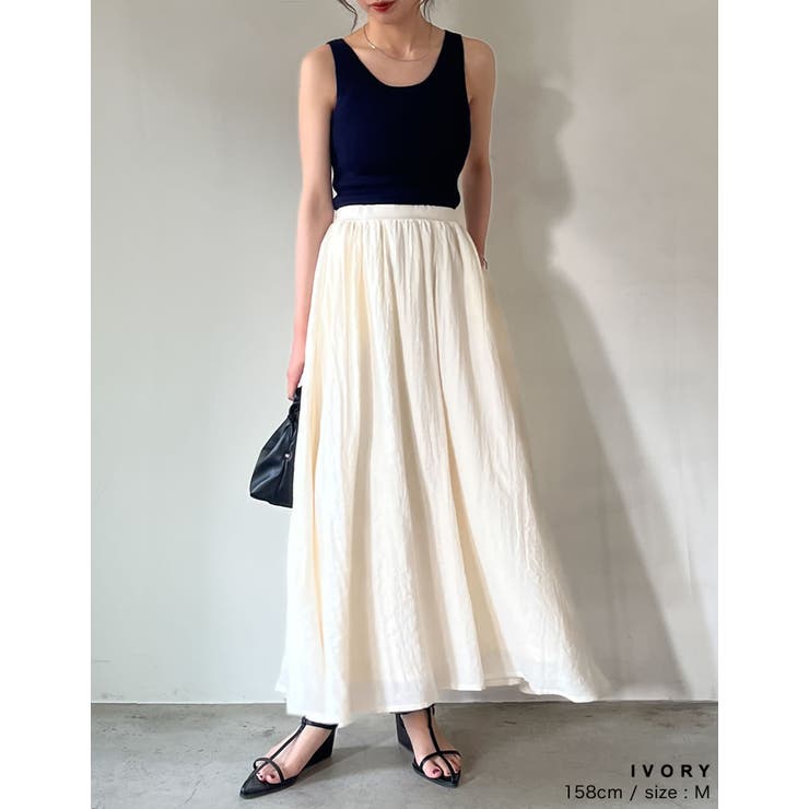 [低身長/高身長サイズ有]ボイルクリンクルマキシフレアスカート | Re:EDIT | 詳細画像12 