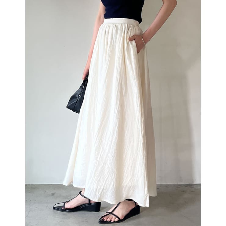 [低身長/高身長サイズ有]ボイルクリンクルマキシフレアスカート | Re:EDIT | 詳細画像13 