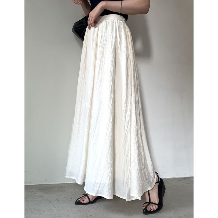 [低身長/高身長サイズ有]ボイルクリンクルマキシフレアスカート | Re:EDIT | 詳細画像4 