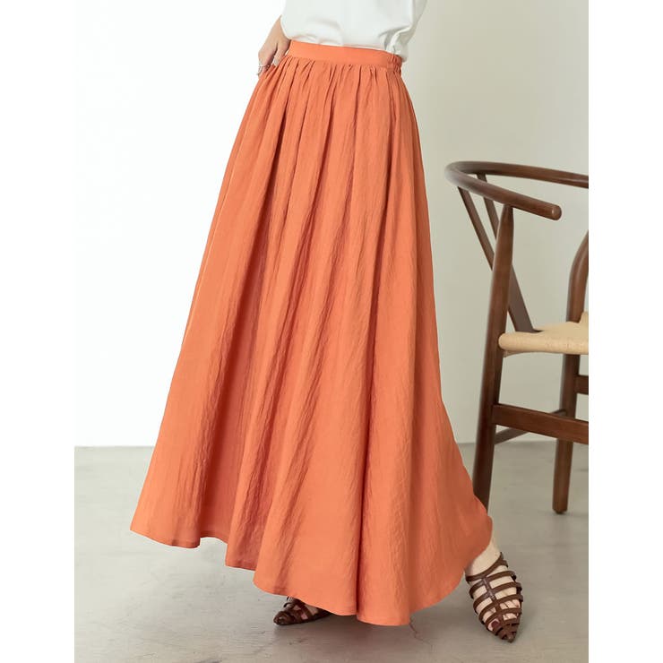 [低身長/高身長サイズ有]ボイルクリンクルマキシフレアスカート | Re:EDIT | 詳細画像7 