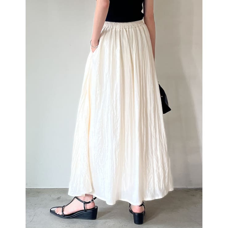 [低身長/高身長サイズ有]ボイルクリンクルマキシフレアスカート | Re:EDIT | 詳細画像25 