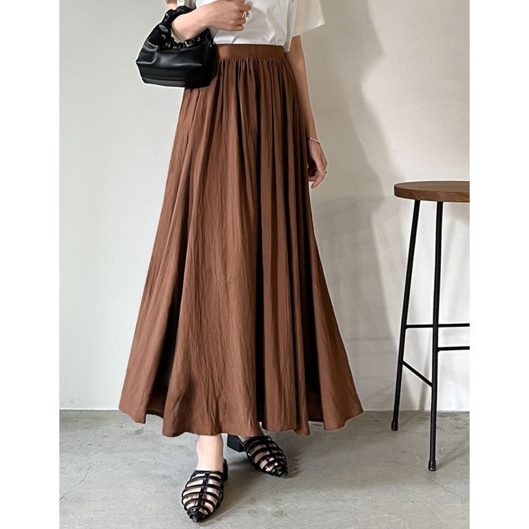 [低身長/高身長サイズ有]ボイルクリンクルマキシフレアスカート | Re:EDIT | 詳細画像32 