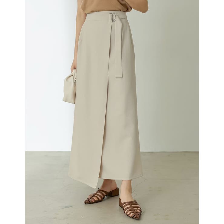 [新色追加][低身長/高身長サイズ有]ドライタッチラップベルトナロースカート | Re:EDIT | 詳細画像6 