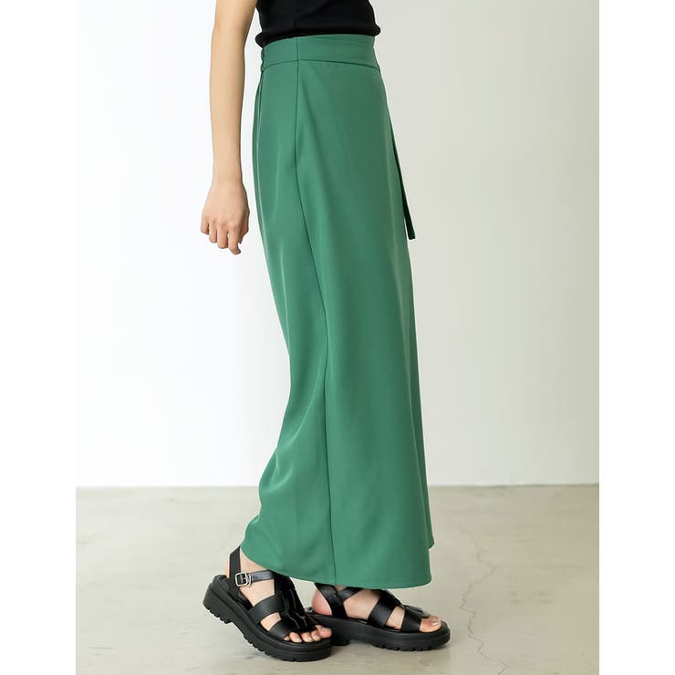 [新色追加][低身長/高身長サイズ有]ドライタッチラップベルトナロースカート | Re:EDIT | 詳細画像21 