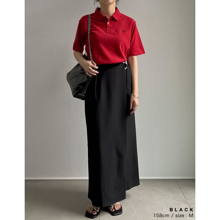 [新色追加][低身長/高身長サイズ有]ドライタッチラップベルトナロースカート | Re:EDIT | 詳細画像28 