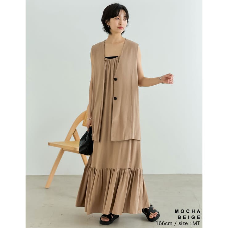 【美品】長袖ギャザーワンピース/FREE/リネン/ブラウン/01194-1354 美品】長袖ギャザーワンピース/FREE/リネン/ブラウン/01194-1354
