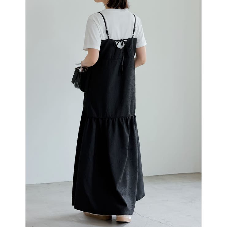 バックリボンポロフレアワンピース /Back Ribbon Polo Flare One