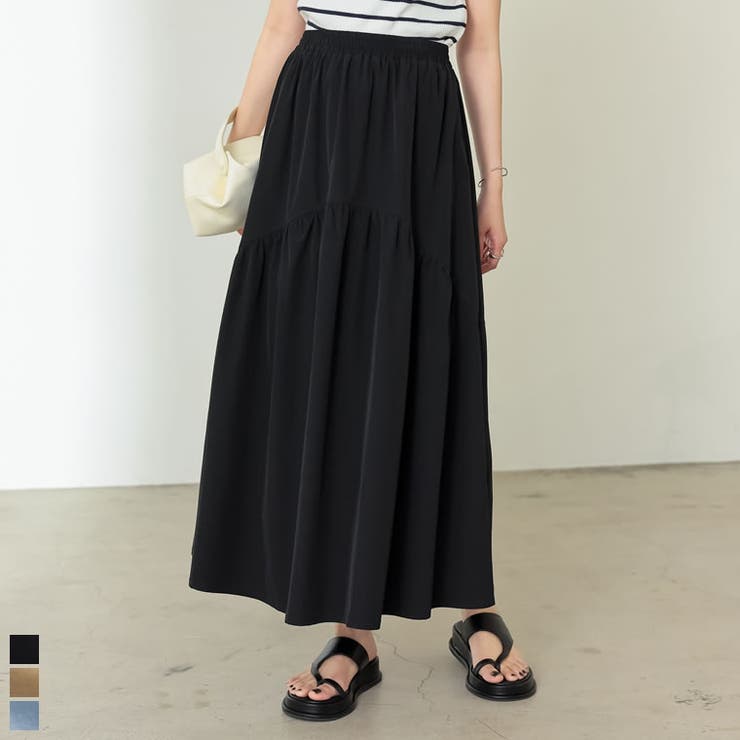 ギャザー切り替えティアードフレアスカート | Re:EDIT | 詳細画像1 