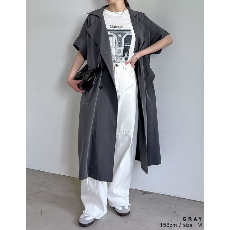 トレンチコート 韓国ファッション ジャケット ロングジレ