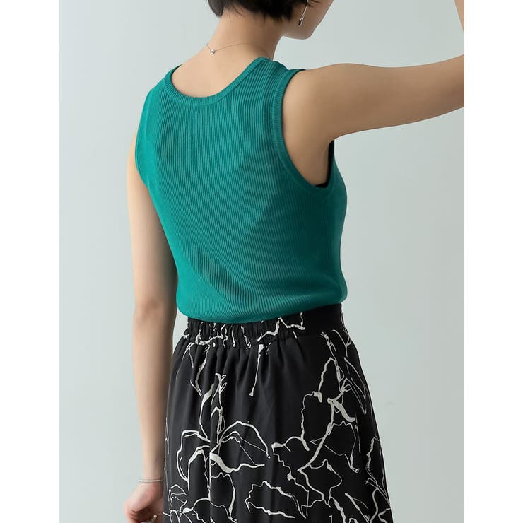 [洗濯機で洗える]カシミヤタッチサマーリブニットタンクトップ | Re:EDIT | 詳細画像11 