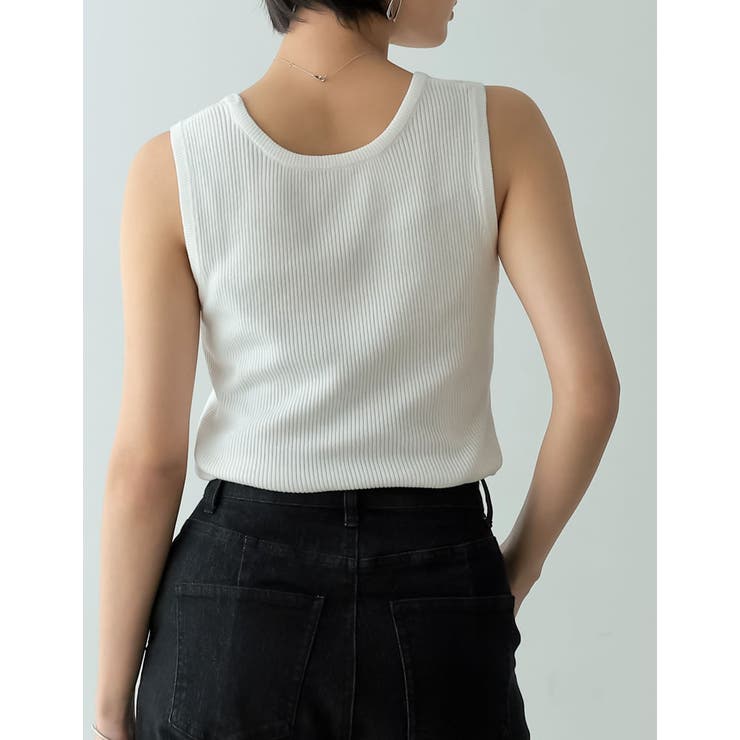 [洗濯機で洗える]カシミヤタッチサマーリブニットタンクトップ | Re:EDIT | 詳細画像23 