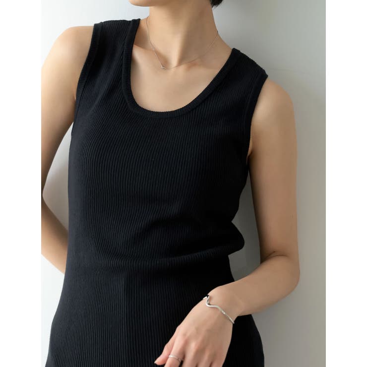 [洗濯機で洗える]カシミヤタッチサマーリブニットタンクトップ | Re:EDIT | 詳細画像26 