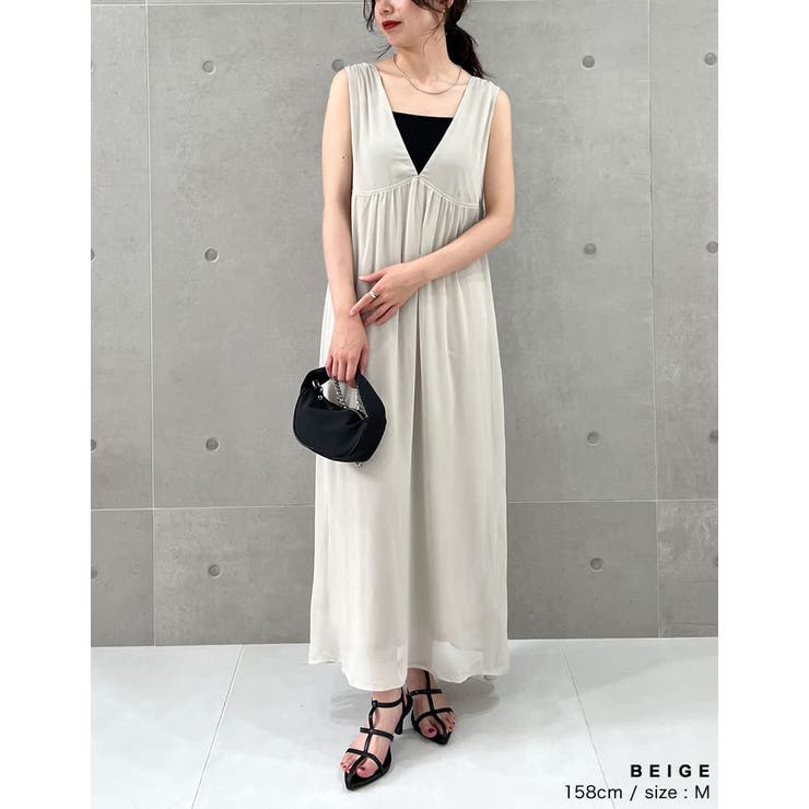 emi+ ノースリーブワンピース マキシ emmi atelier - emmi ドロスト  