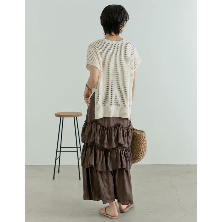 [低身長/高身長サイズ有]ワッシャークロスティアードスカート | Re:EDIT | 詳細画像16 