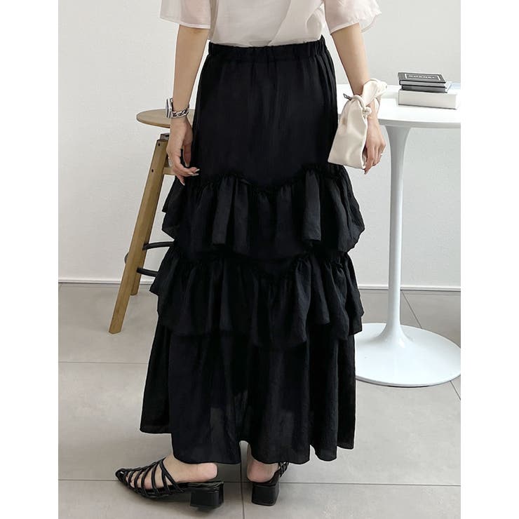 [低身長/高身長サイズ有]ワッシャークロスティアードスカート | Re:EDIT | 詳細画像10 