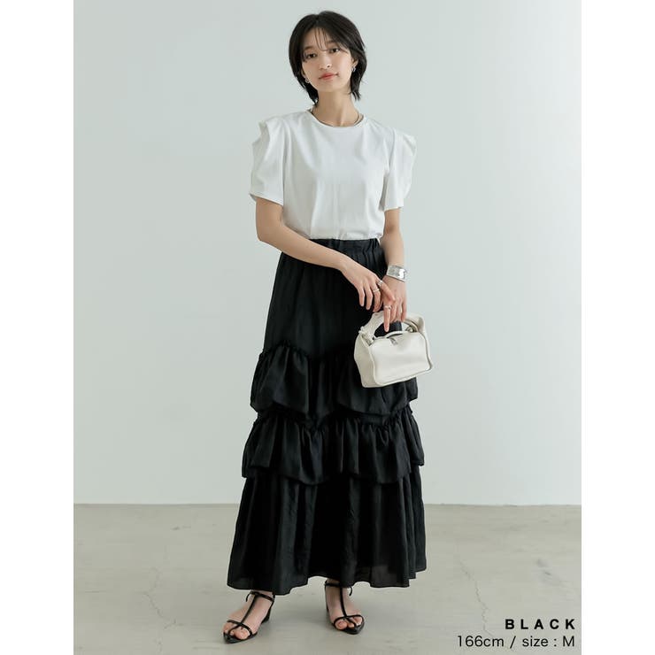 [低身長/高身長サイズ有]ワッシャークロスティアードスカート | Re:EDIT | 詳細画像22 