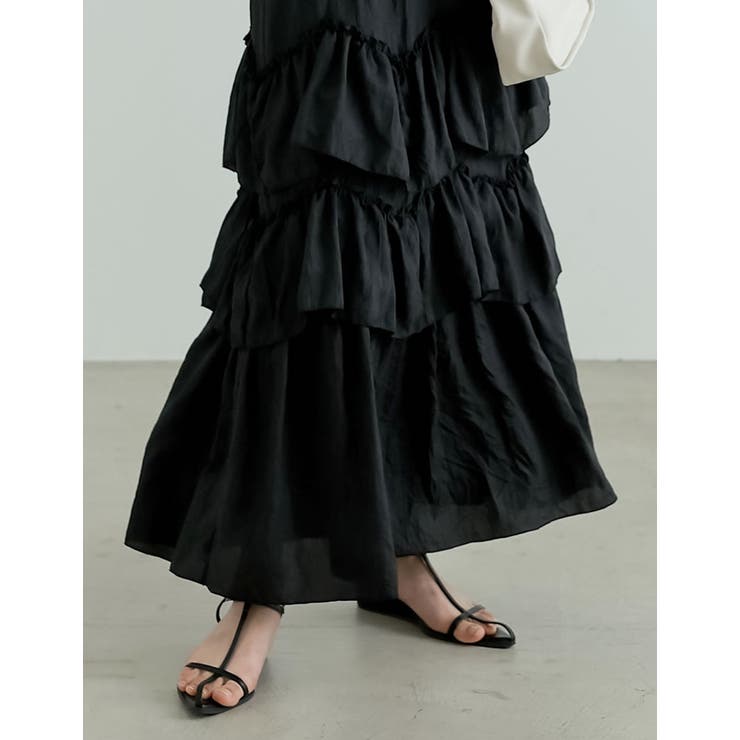 [低身長/高身長サイズ有]ワッシャークロスティアードスカート | Re:EDIT | 詳細画像26 