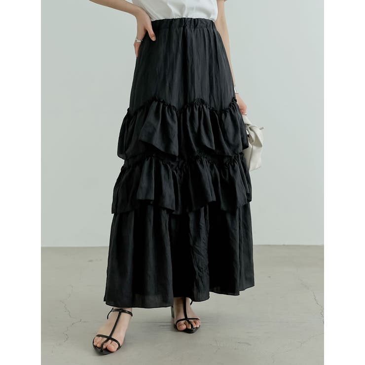 [低身長/高身長サイズ有]ワッシャークロスティアードスカート | Re:EDIT | 詳細画像27 