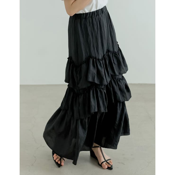 [低身長/高身長サイズ有]ワッシャークロスティアードスカート | Re:EDIT | 詳細画像28 