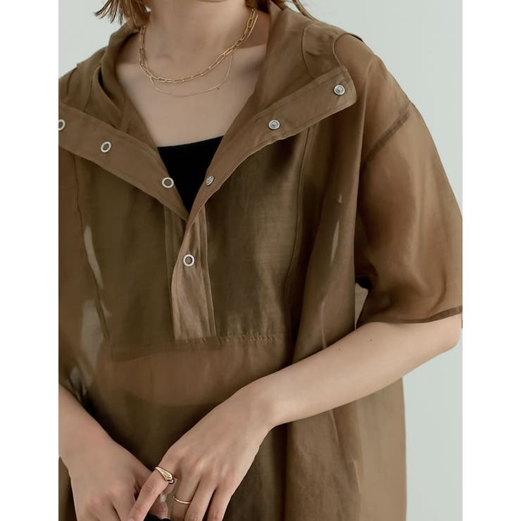 21SS sillage シアージ 半袖 アノラックパーカー ベージュ
