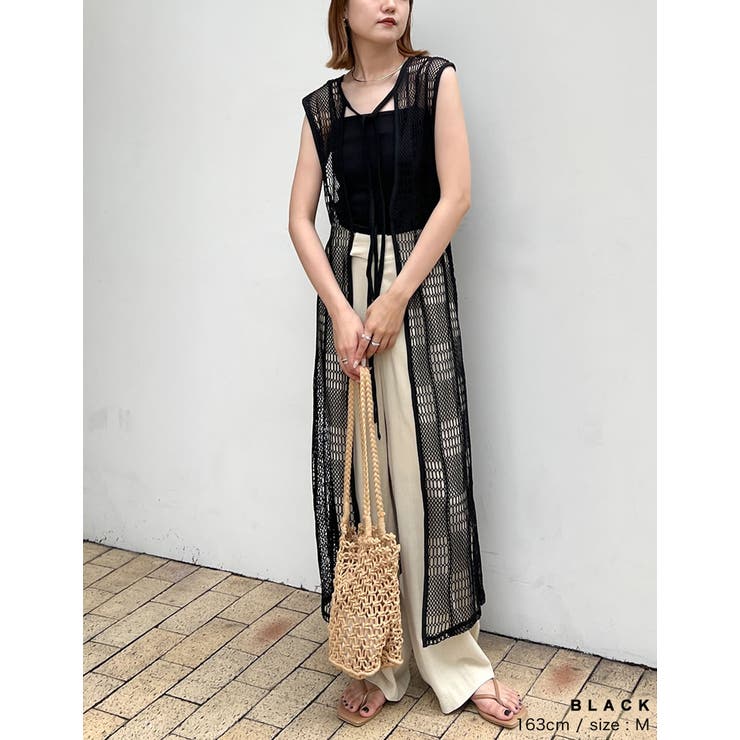 パッチワークメッシュVカーデ Kastane】メッシュパッチワーク2WAYカーディガン | OUTLET