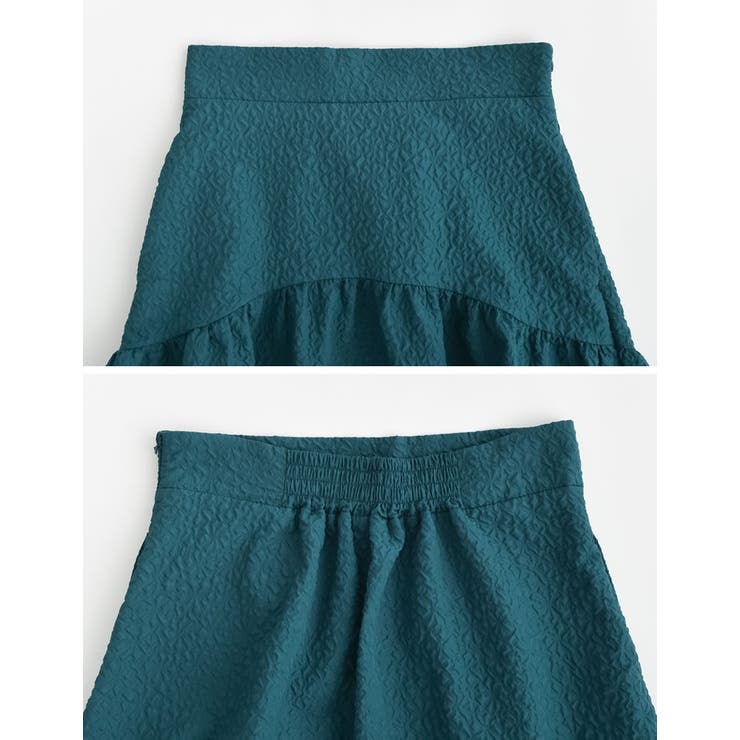 [低身長サイズ有]ふくれジャガードギャザー切り替えフレアスカート | Re:EDIT | 詳細画像32 