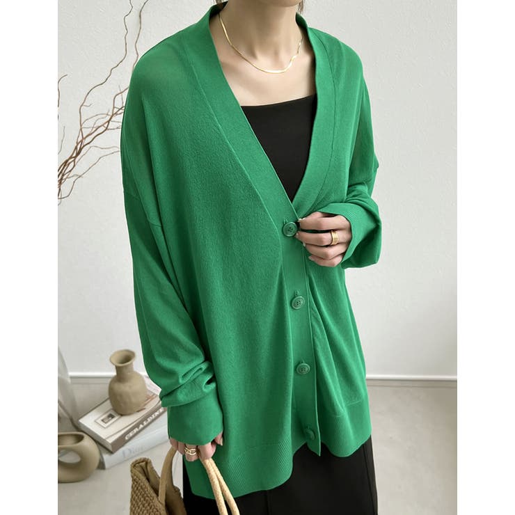 カーディガングリーン緑オーバーサイズ