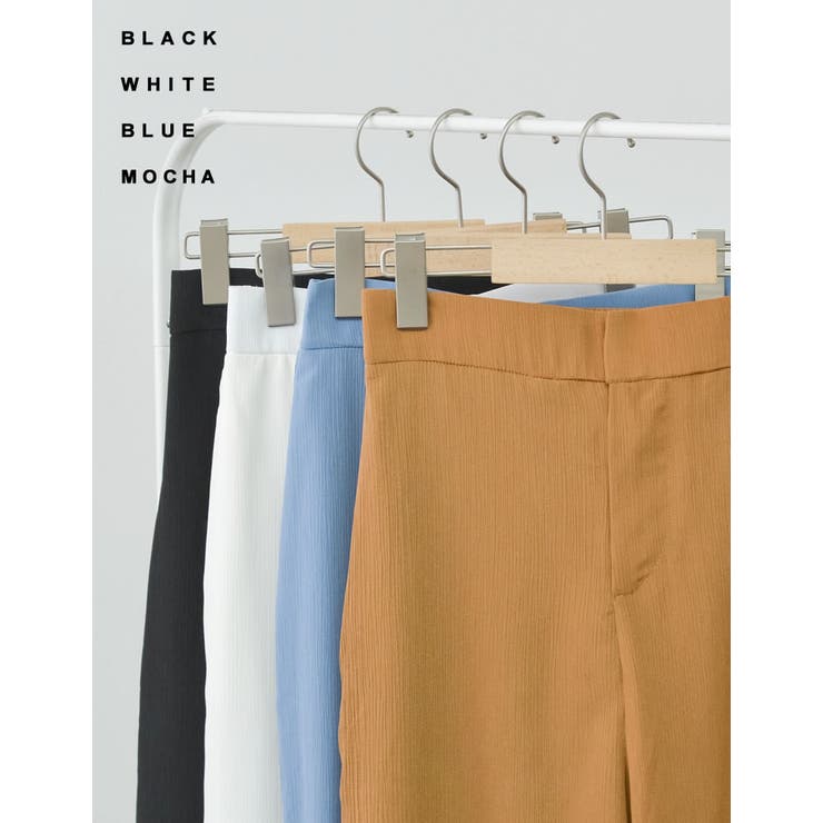 [低身長/高身長サイズ有]楊柳クレープストレートパンツ | Re:EDIT | 詳細画像2 