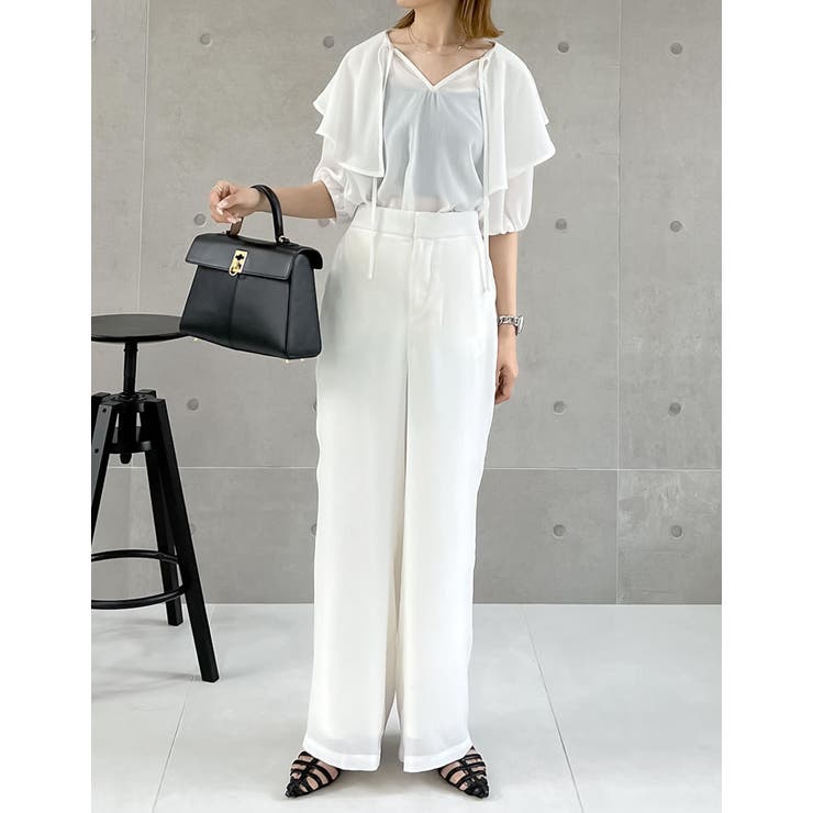 [低身長/高身長サイズ有]楊柳クレープストレートパンツ | Re:EDIT | 詳細画像24 