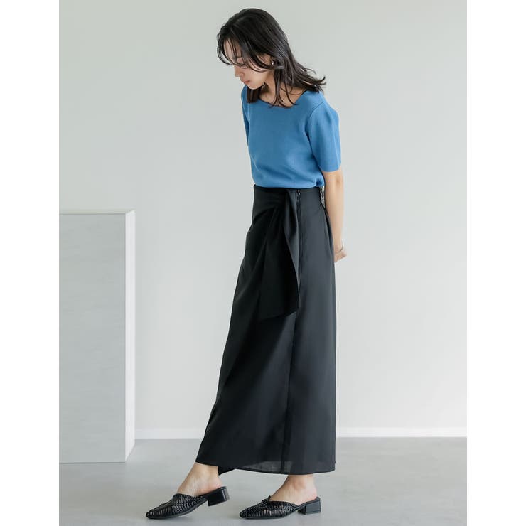 [新色追加][低身長サイズ有]コットンリネンラップ風スカート | Re:EDIT | 詳細画像11 