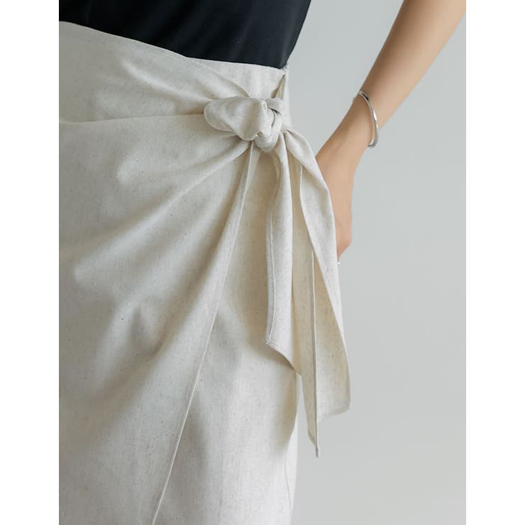[新色追加][低身長サイズ有]コットンリネンラップ風スカート | Re:EDIT | 詳細画像29 