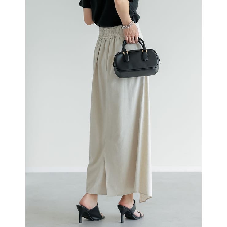 [新色追加][低身長サイズ有]コットンリネンラップ風スカート | Re:EDIT | 詳細画像30 