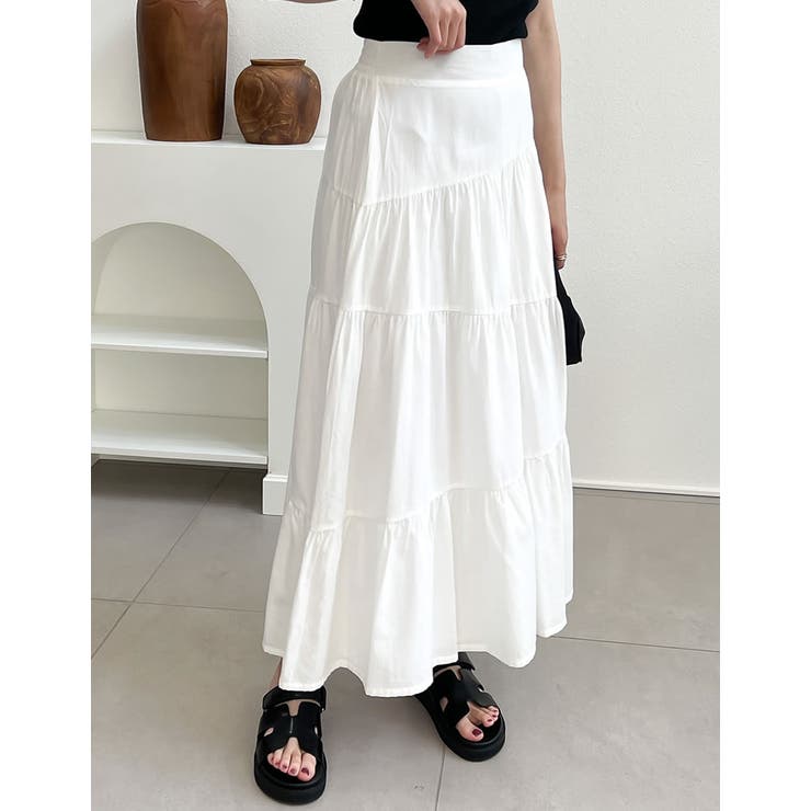 [低身長サイズ有]コットンティアードフリルスカート | Re:EDIT | 詳細画像3 