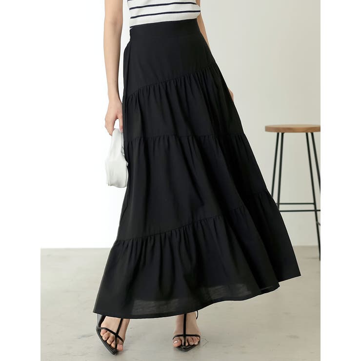 [低身長サイズ有]コットンティアードフリルスカート | Re:EDIT | 詳細画像4 