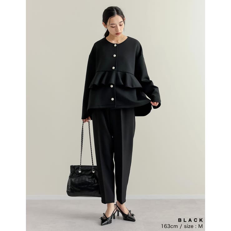 パールモチーフボタンフリルダンボールブルゾン | Re:EDIT | 詳細画像5 