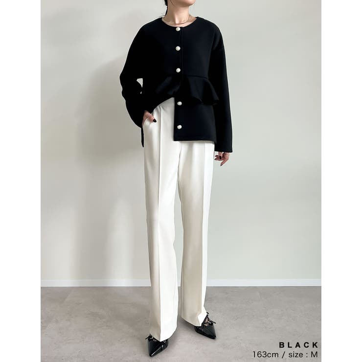 パールモチーフボタンフリルダンボールブルゾン | Re:EDIT | 詳細画像15 