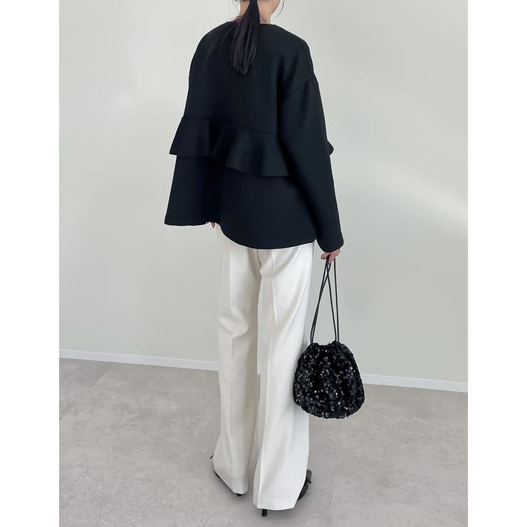 パールモチーフボタンフリルダンボールブルゾン | Re:EDIT | 詳細画像18 