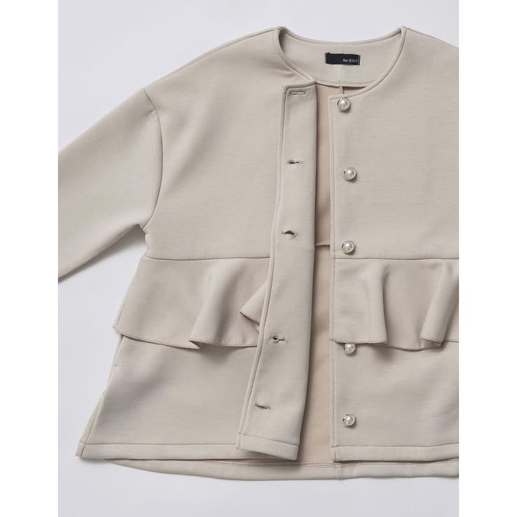 パールモチーフボタンフリルダンボールブルゾン | Re:EDIT | 詳細画像20 