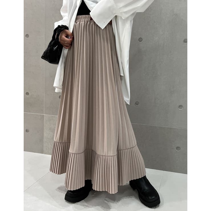 [低身長サイズ有]カットジョーゼットダブルプリーツスカート | Re:EDIT | 詳細画像5 