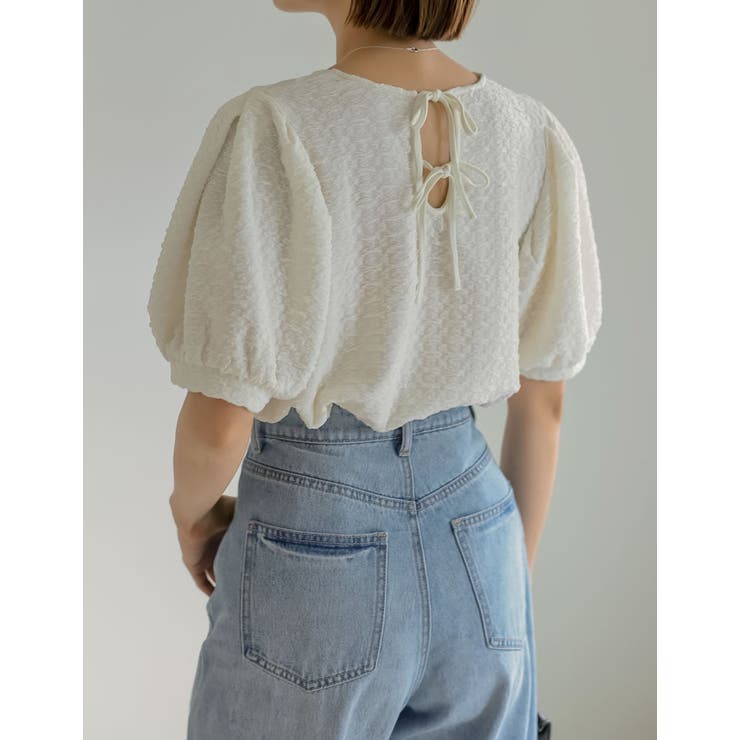 カットジャガードバックリボンフレアトップス | Re:EDIT | 詳細画像23 