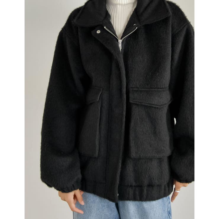 ウール混シャギーオーバーサイズフライトジャケット | Re:EDIT | 詳細画像14 