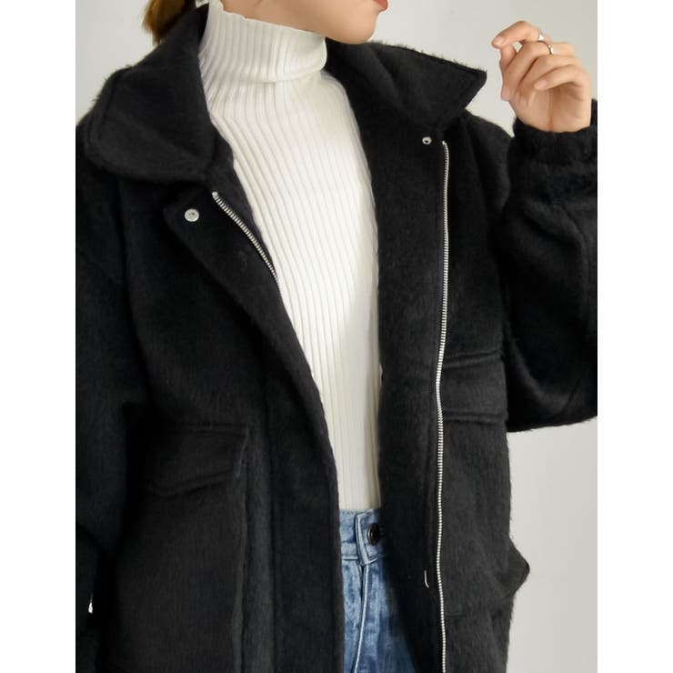 ウール混シャギーオーバーサイズフライトジャケット | Re:EDIT | 詳細画像16 