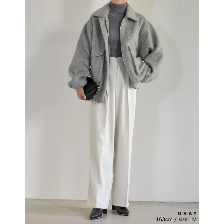 ウール混シャギーオーバーサイズフライトジャケット | Re:EDIT | 詳細画像6 