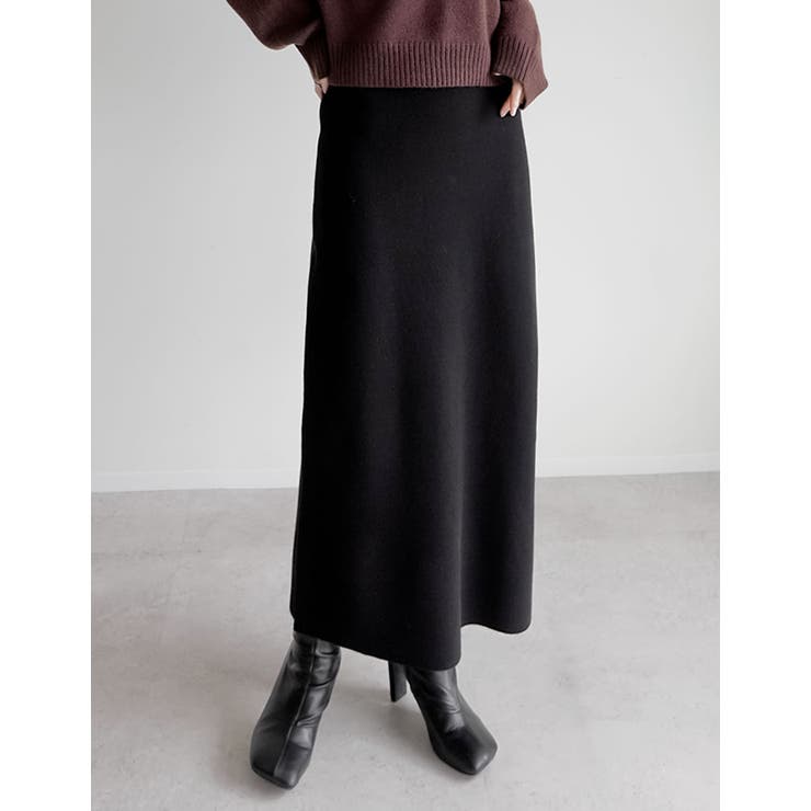 [低身長サイズ有][洗濯機で洗える]ミラノリブナローニットスカート | Re:EDIT | 詳細画像2 