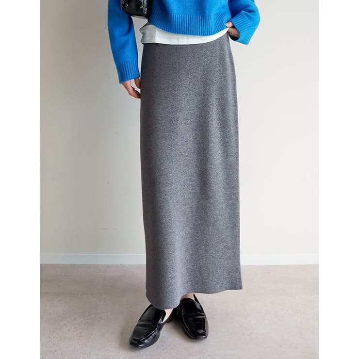 [低身長サイズ有][洗濯機で洗える]ミラノリブナローニットスカート | Re:EDIT | 詳細画像3 
