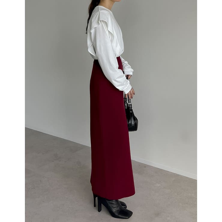 [低身長サイズ有][洗濯機で洗える]ミラノリブナローニットスカート | Re:EDIT | 詳細画像16 