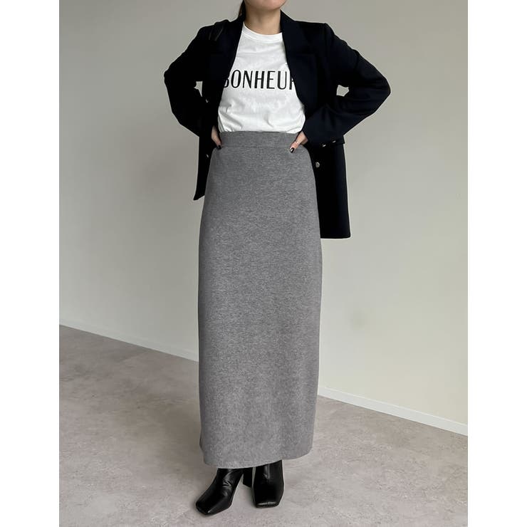 [低身長サイズ有][洗濯機で洗える]ミラノリブナローニットスカート | Re:EDIT | 詳細画像23 