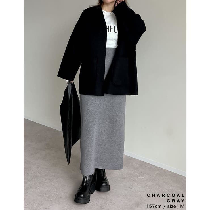 [低身長サイズ有][洗濯機で洗える]ミラノリブナローニットスカート | Re:EDIT | 詳細画像24 