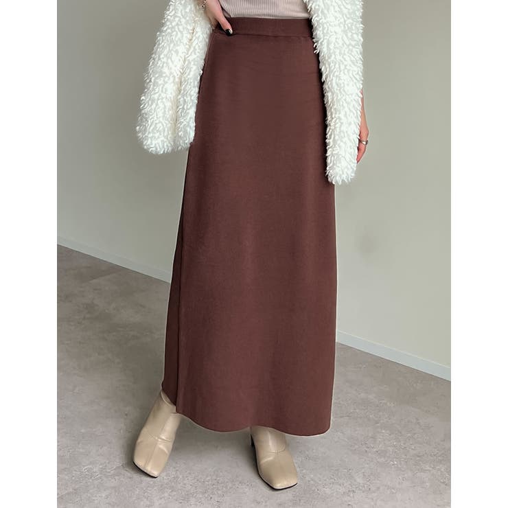 [低身長サイズ有][洗濯機で洗える]ミラノリブナローニットスカート | Re:EDIT | 詳細画像25 