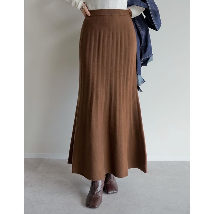 [低身長サイズ有]マーメイドミラノリブニットスカート | Re:EDIT | 詳細画像2 